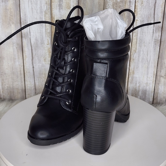 Style & Co Laurellee Lace-Up Dress Booties Black - Picture 5 of 10